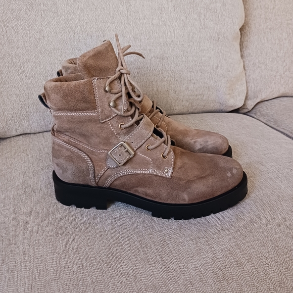 Allsaints Paulina suede leather combat boots - Picture 3 of 12